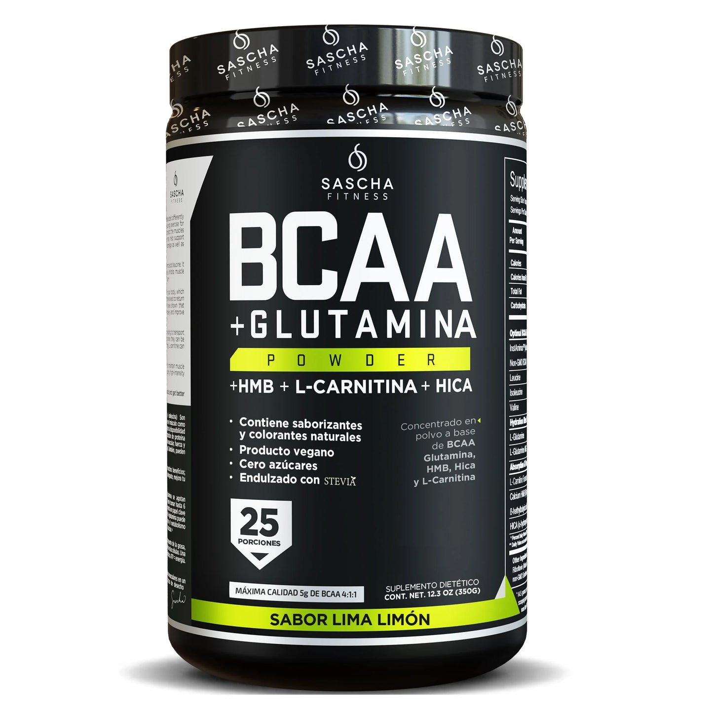 Sascha Fitness BCAA + Glutamina · 5 suplementos en uno — recupera más rápido, pierde grasa y entrena más duro sin perder músculo