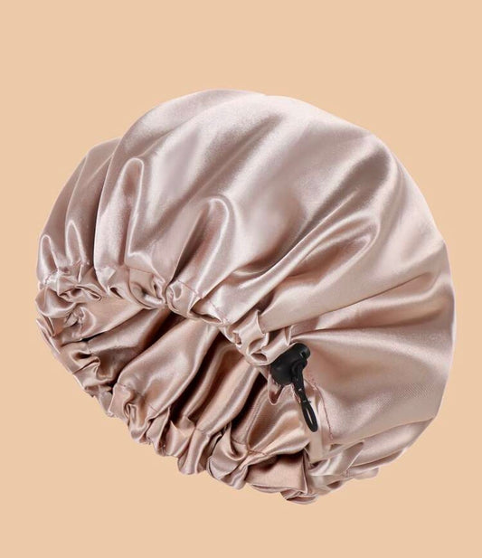Gorro de Satén Doble Capa con Cordón Ajustable · Protección nocturna premium para tu cabello — ajuste perfecto, toda la noche