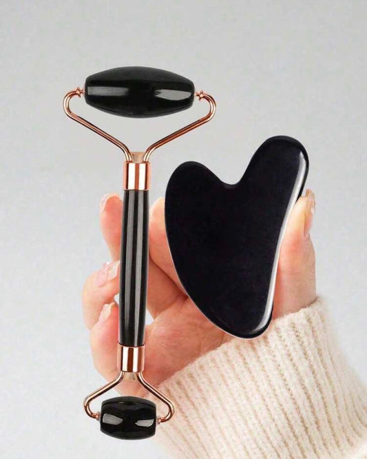 Set Roller Facial + Gua Sha · El ritual de masaje que desinfla, define y activa tu piel — dos herramientas, cinco minutos, resultados que se ven
