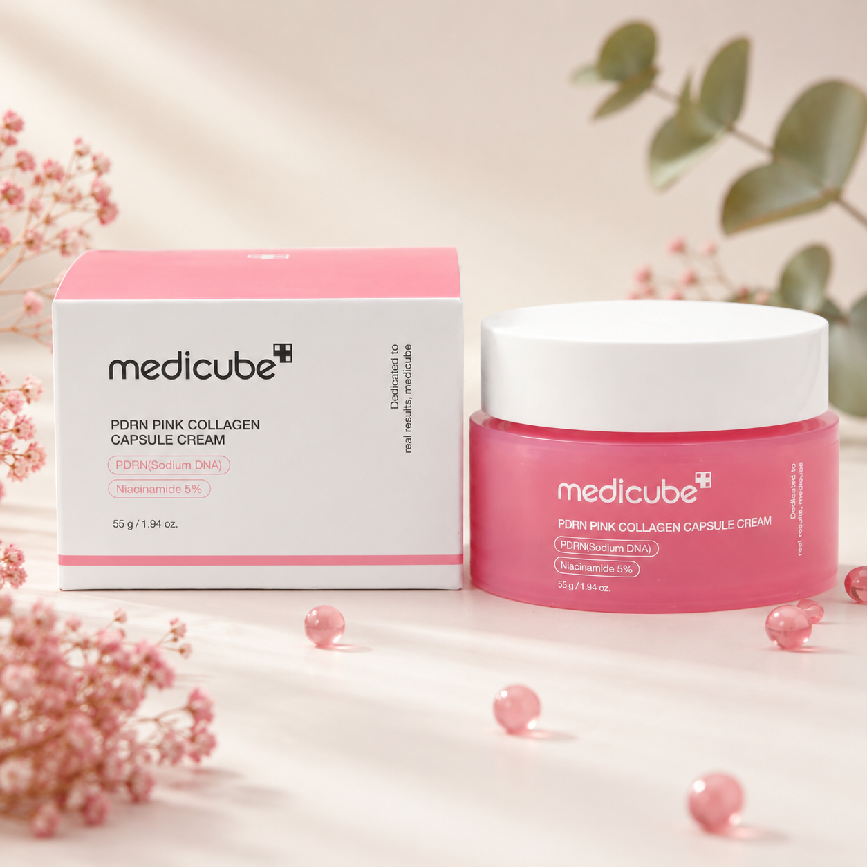 Medicube PDRN Pink Collagen Capsule Cream. La crema de cápsulas coreanas que le da glass skin a tu piel.