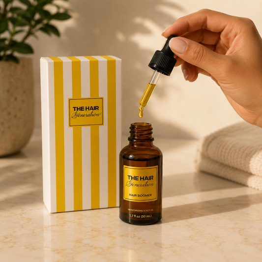 The Hair Generation Hair Boomer 50 ml · El aceite ancestral + biotecnología que fortalece tu cuero cabelludo desde la raíz