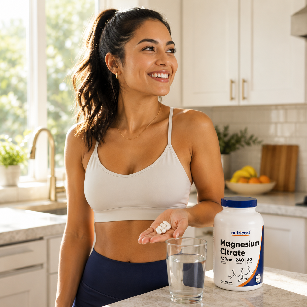 Nutricost Magnesium Citrate · El magnesio del día — energía, músculos, digestión y sueño reparador en un solo suplemento
