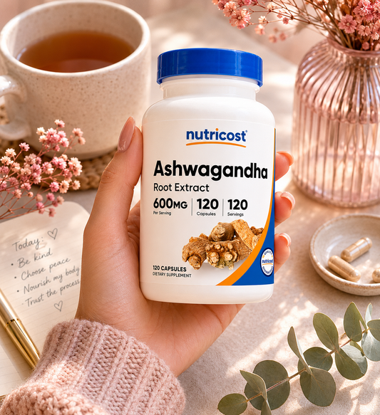 Ashwagandha 600mg · El adaptógeno que calma tu sistema nervioso desde adentro