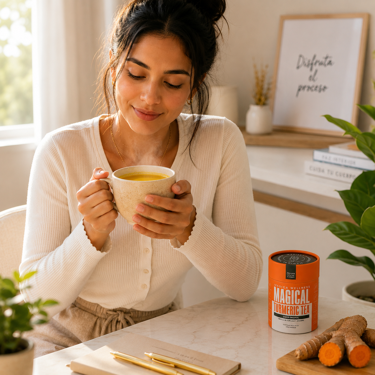 Jessica Wellness Magical Turmeric Tea · El té antiinflamatorio de cúrcuma y jengibre que desinfla, da energía y cuida tu piel desde adentro
