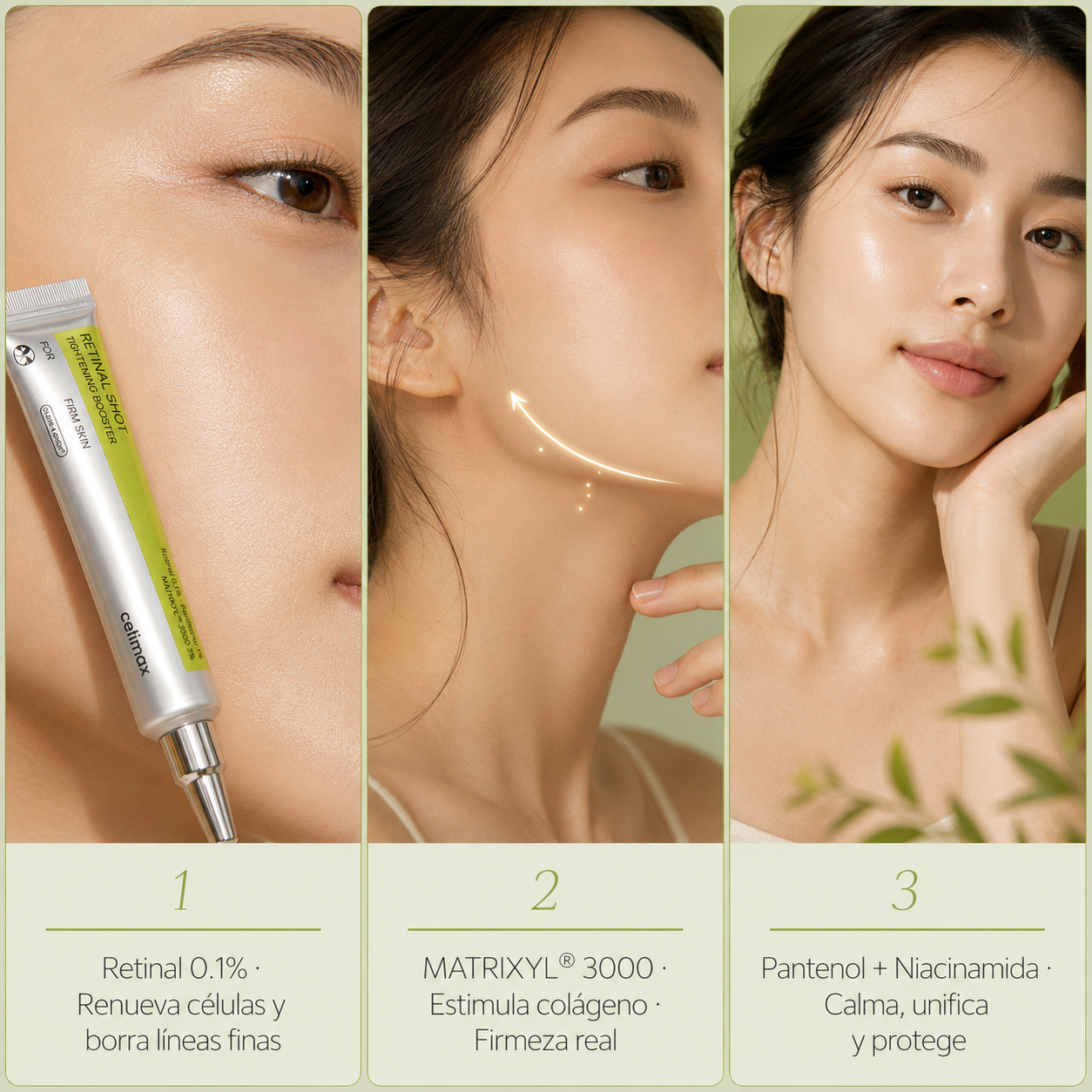 Celimax Retinal Shot Tightening Booster · El retinal coreano que afirma, borra poros y renueva tu piel — sin irritación