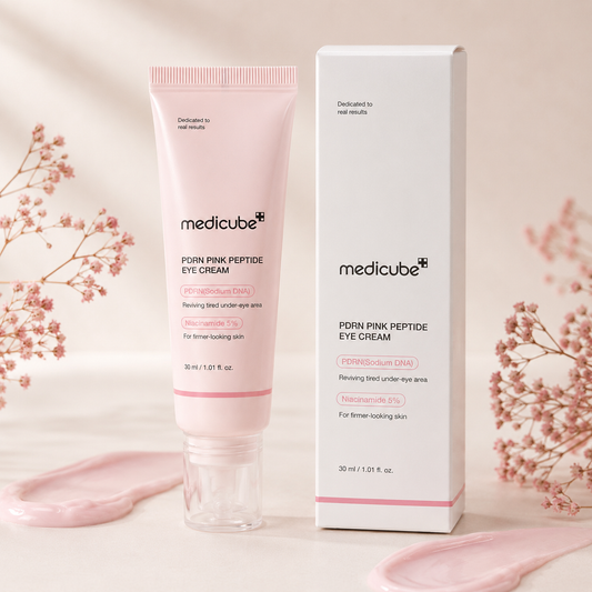 Medicube PDRN Pink Peptide Eye Cream · El contorno de ojos coreano que borra ojeras y líneas en 1 semana