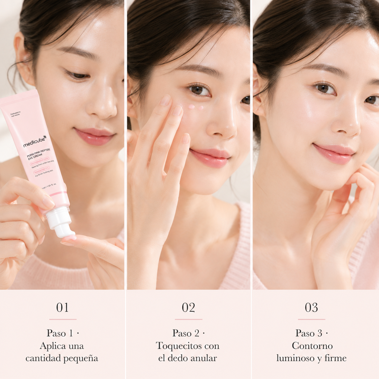 Medicube PDRN Pink Peptide Eye Cream · El contorno de ojos coreano que borra ojeras y líneas en 1 semana