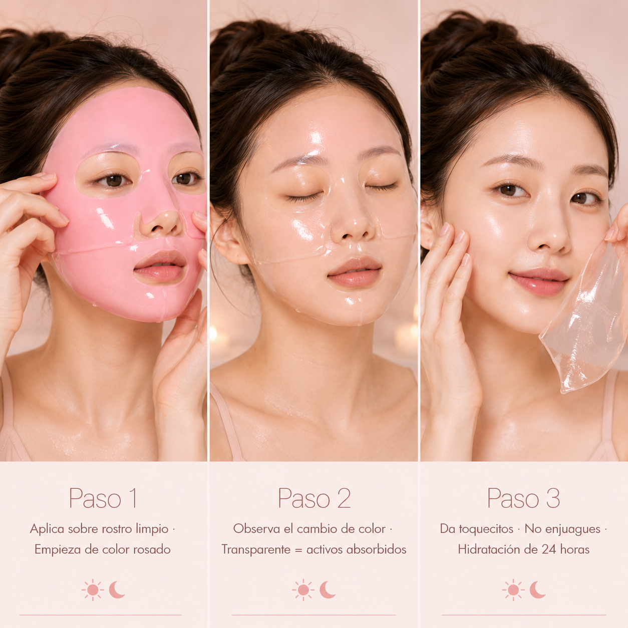 Medicube PDRN Pink Collagen Gel Mask · La mascarilla de salmón que cambia de rosado a transparente cuando tu piel la absorbe completamente