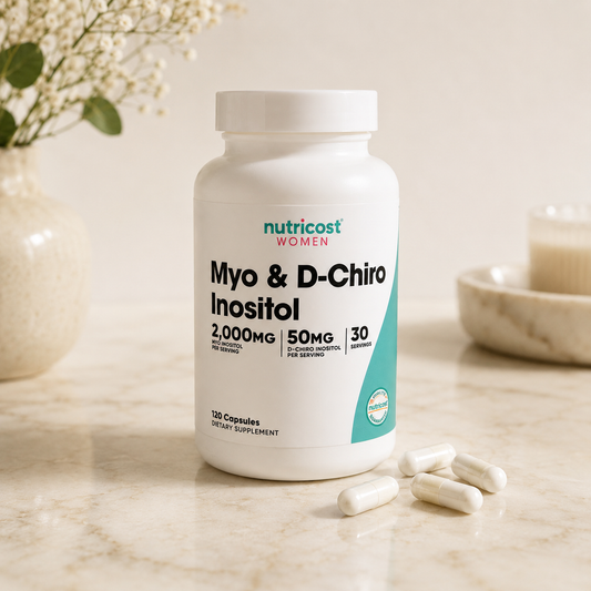 Nutricost Myo & D-Chiro Inositol · El suplemento más estudiado para el balance hormonal femenino — ciclos regulares, menos acné y más energía