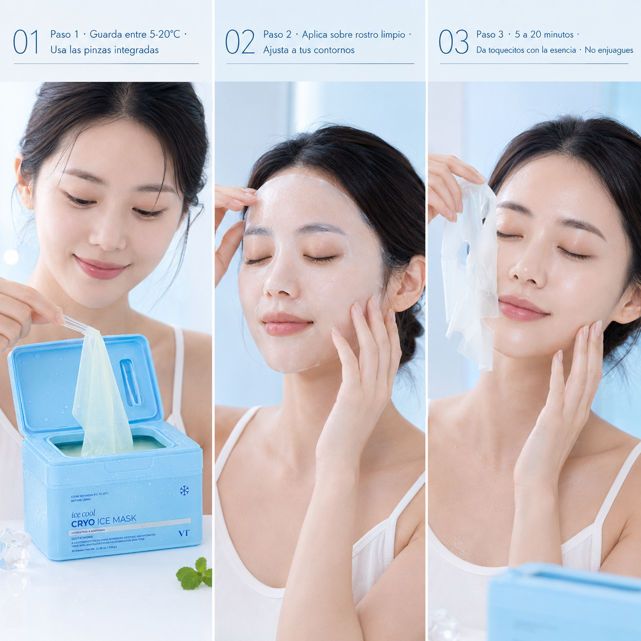VT Cosmetics Cryo Ice Mask · La mascarilla coreana que apaga el calor, desinfla tu cara y da glass skin en 20 minutos