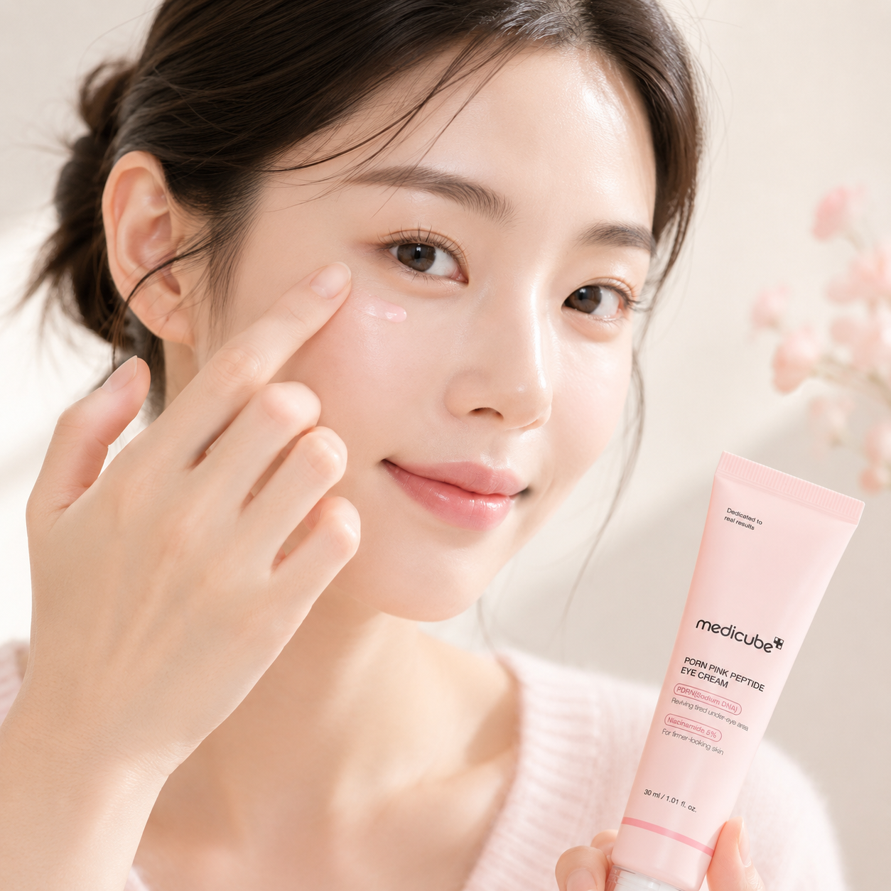 Medicube PDRN Pink Peptide Eye Cream · El contorno de ojos coreano que borra ojeras y líneas en 1 semana