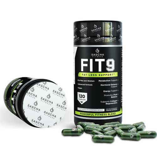 Sascha Fitness FIT9 · El suplemento de 9 ingredientes que apoya tu metabolismo, reduce la retención de líquidos y combate la celulitis — sin estimulantes agresivos