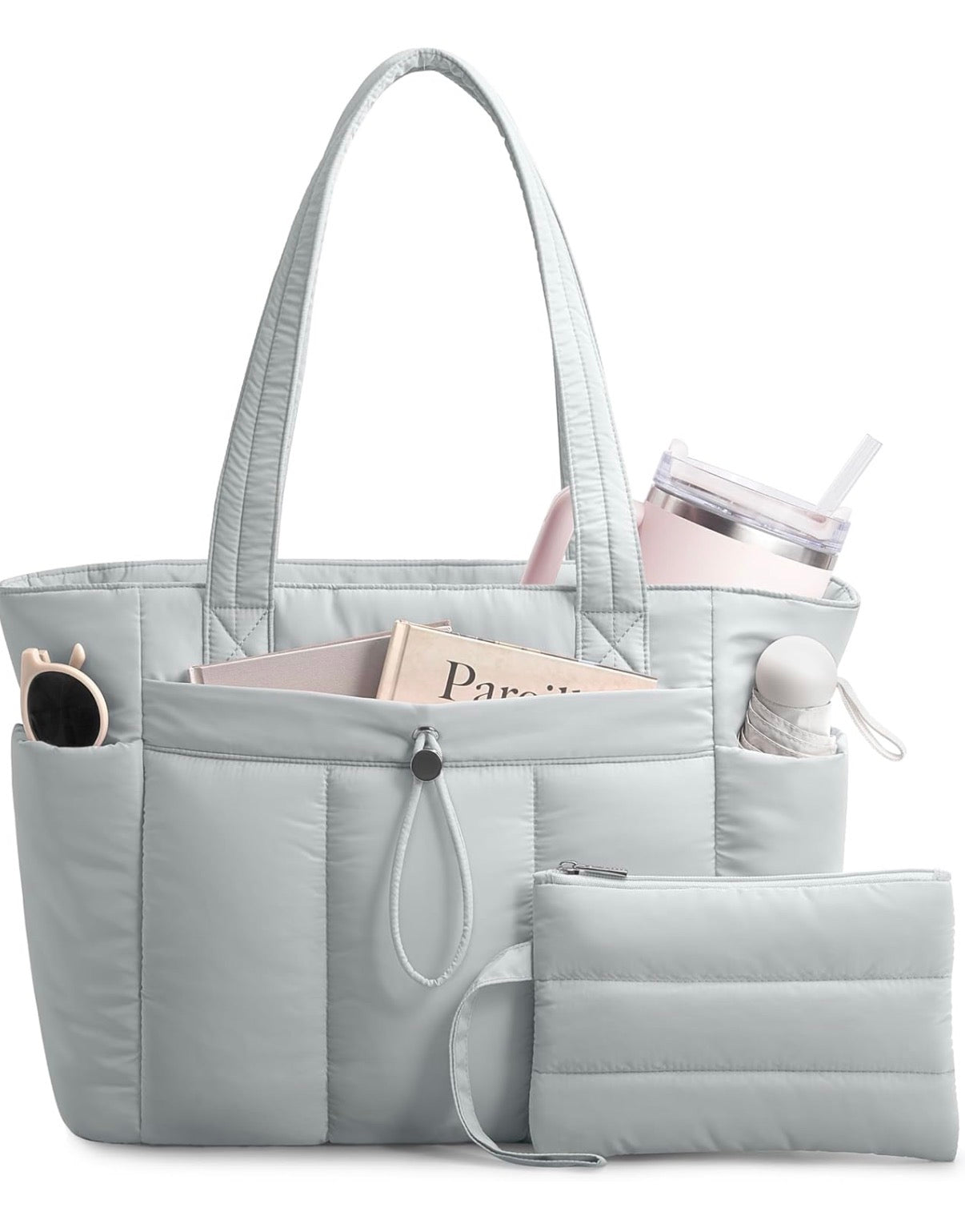 Tote Bag Puffer · La bolsa nube que cabe todo tu mundo — elegante, organizada, impermeable y lavable a máquina