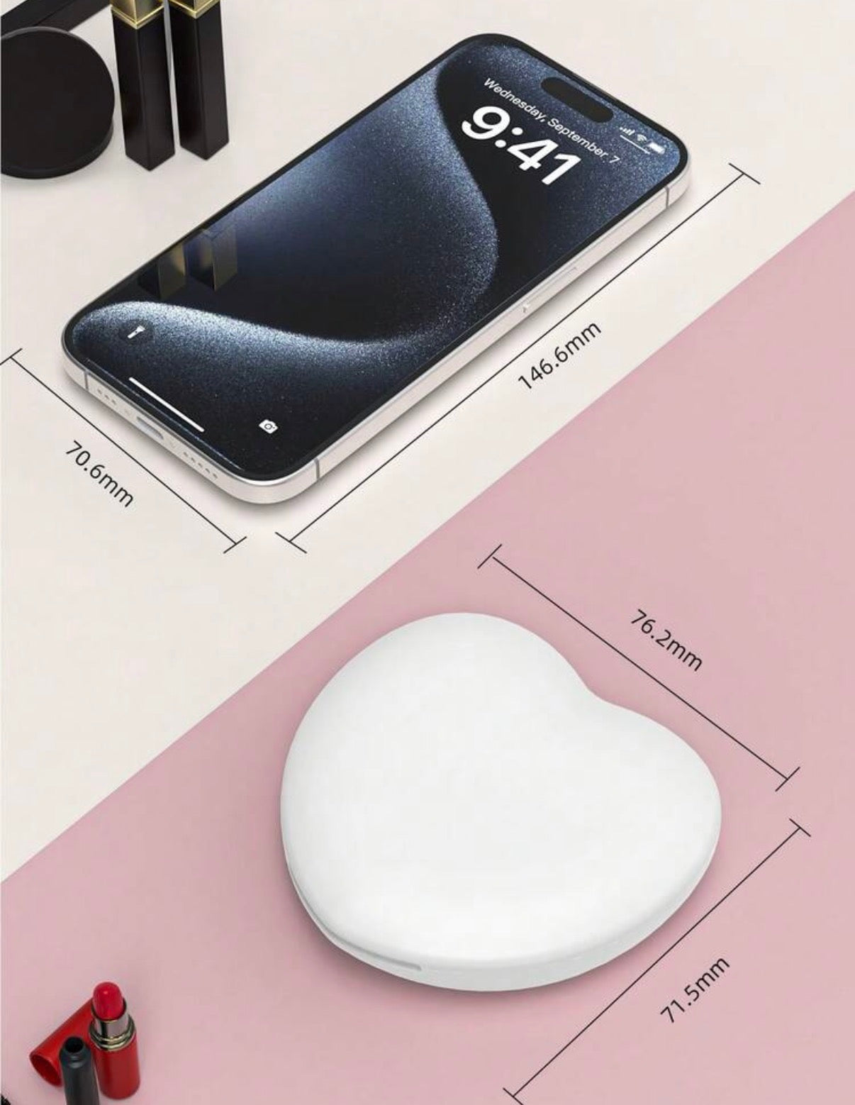 Espejo Compacto LED con Luz · El espejo de bolsillo que te da luz profesional para maquillarte en cualquier lugar — doble espejo, 3 modos de luz, recargable