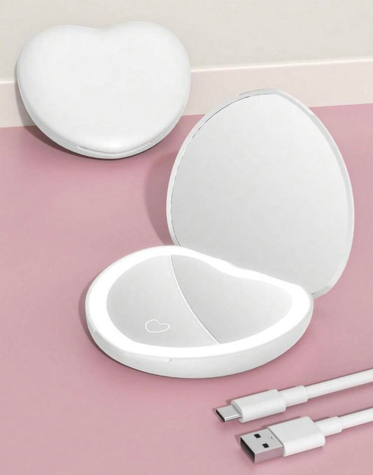 Espejo Compacto LED con Luz · El espejo de bolsillo que te da luz profesional para maquillarte en cualquier lugar — doble espejo, 3 modos de luz, recargable