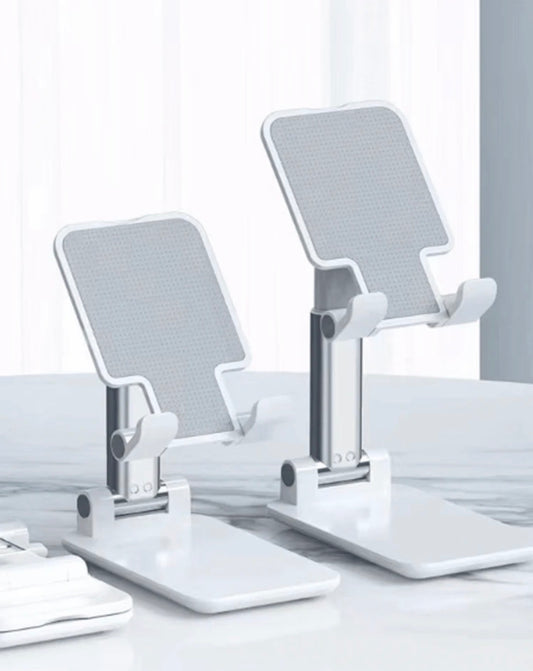 Soporte de Escritorio para Teléfono y Tablet · Manos libres en tu escritorio — altura y ángulo ajustable, plegable, para trabajar y crear contenido sin sostenerte nada
